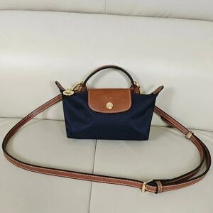 Longchamp Black and Brown Mini Bag